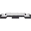 Modway Convene 8-Piece Aluminum & Rattan Patio Sectional Set in Espresso/White
