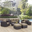 Modway Convene 8-Piece Aluminum and Rattan Patio Sectional Set - Espresso/Mocha
