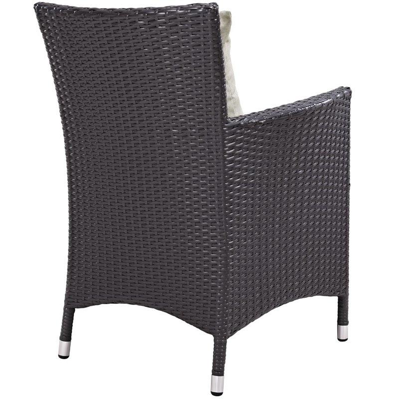 Modway Convene 11-Piece Rattan Aluminum Patio Dining Set in Espresso/Beige
