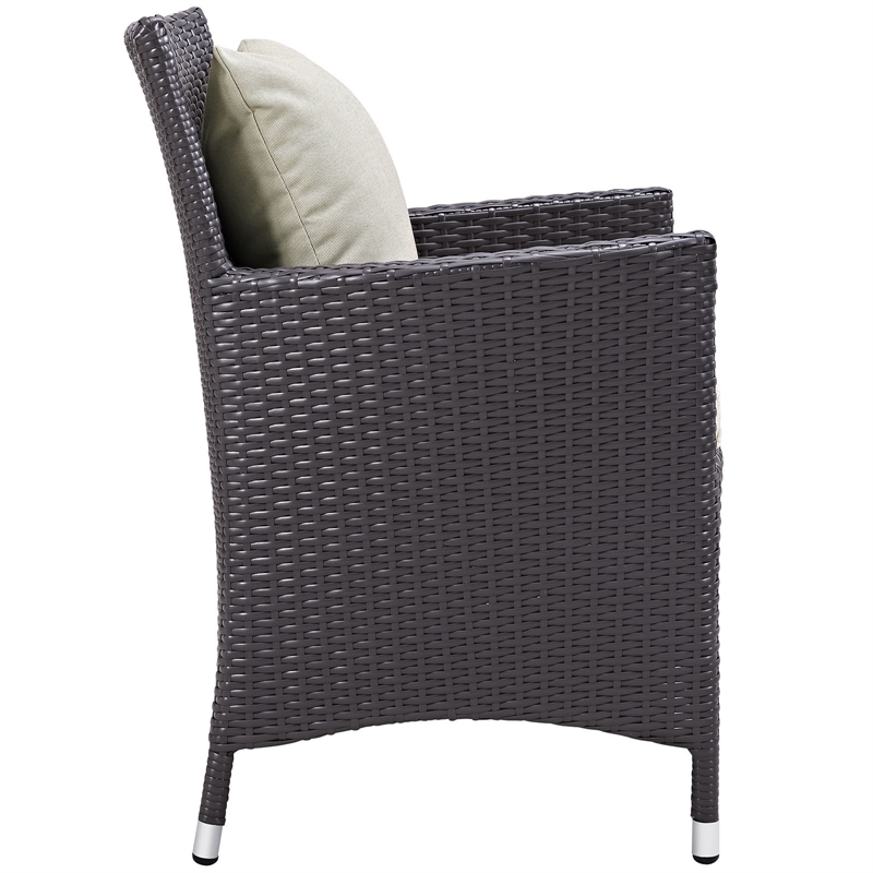 Modway Convene 11-Piece Rattan Aluminum Patio Dining Set in Espresso/Beige