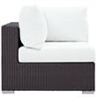 Modway Convene Aluminum and Rattan Outdoor Patio Corner in Espresso/White