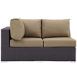 Modway Convene Patio Left Arm Loveseat in Espresso and Mocha