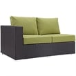 Modway Convene Patio Left Arm Loveseat in Espresso and Peridot