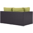 Modway Convene Patio Left Arm Loveseat in Espresso and Peridot