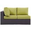 Modway Convene Patio Left Arm Loveseat in Espresso and Peridot