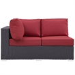 Modway Convene Patio Left Arm Loveseat in Espresso and Red