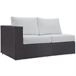 Modway Convene Patio Left Arm Loveseat in Espresso and White