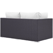 Modway Convene Patio Left Arm Loveseat in Espresso and White