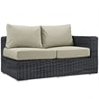 Modway Summon Patio Right Arm Loveseat in Canvas Antique Beige