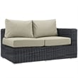 Modway Summon Patio Right Arm Loveseat in Canvas Antique Beige