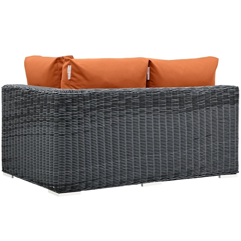 Modway Summon Patio Right Arm Loveseat in Canvas Tuscan