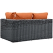 Modway Summon Patio Right Arm Loveseat in Canvas Tuscan