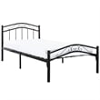 Modway Townhouse Modern Solidly Welded Iron Twin Bed in Black Finish