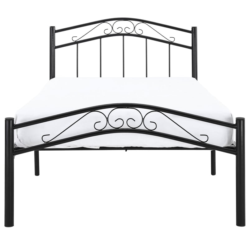 Modway Townhouse Modern Solidly Welded Iron Twin Bed in Black Finish