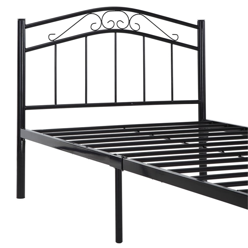 Modway Townhouse Modern Solidly Welded Iron Twin Bed in Black Finish