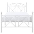 Modway Cottage Modern Style Solidly Welded Iron Twin Bed in White