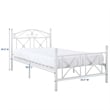 Modway Cottage Modern Style Solidly Welded Iron Twin Bed in White