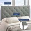 Modway Theodore Queen Modern Upholstered Linen Fabric Headboard in Gray