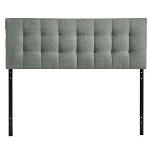 modway lily tufted panel headboard in gray