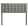Modway Lily Queen Upholstered Polyester Fabric Headboard in Gray