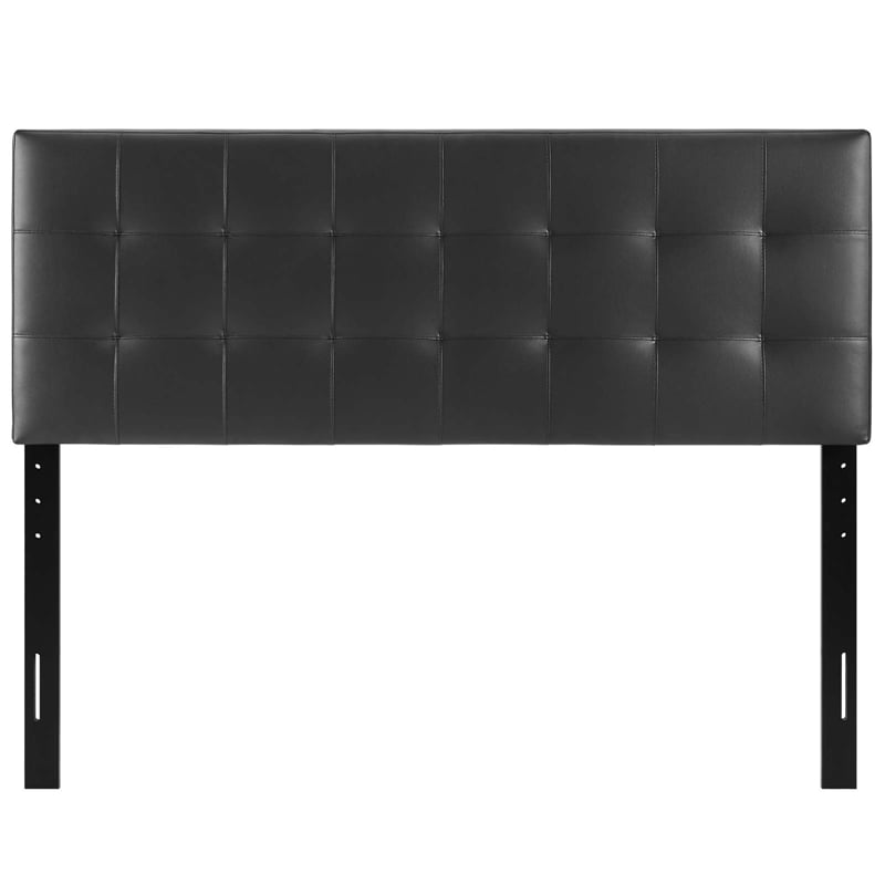 modway lily queen upholstered faux leather and wood headboard in black