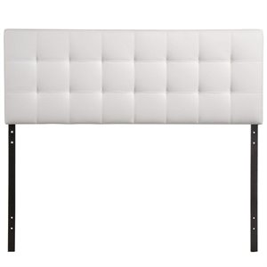 modway lily tufted panel headboard in white