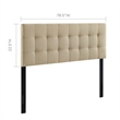 Modway Lily King Upholstered Polyester Fabric Headboard in Beige