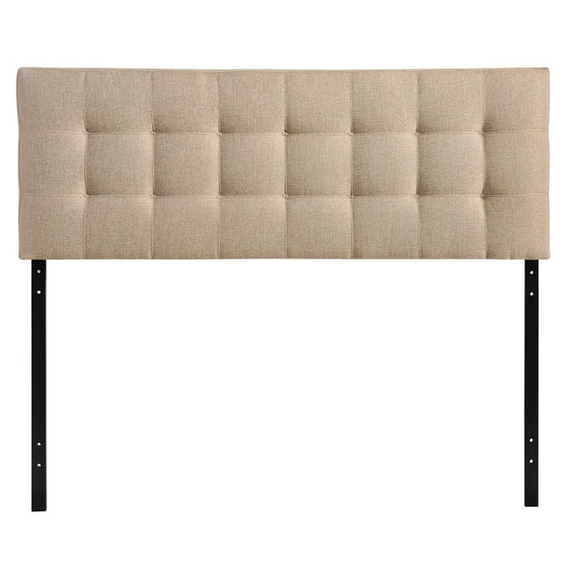 Modway Lily King Tufted Panel Headboard in Beige