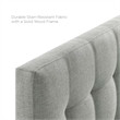 Modway Lily King Upholstered Polyester Fabric Headboard in Gray