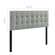 Modway Lily King Upholstered Polyester Fabric Headboard in Gray