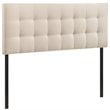 Modway Lily King Upholstered Polyester Fabric Headboard in Ivory