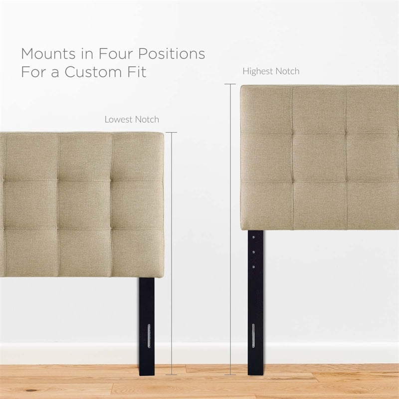 Modway Lily Full Upholstered Polyester Fabric Headboard in Beige