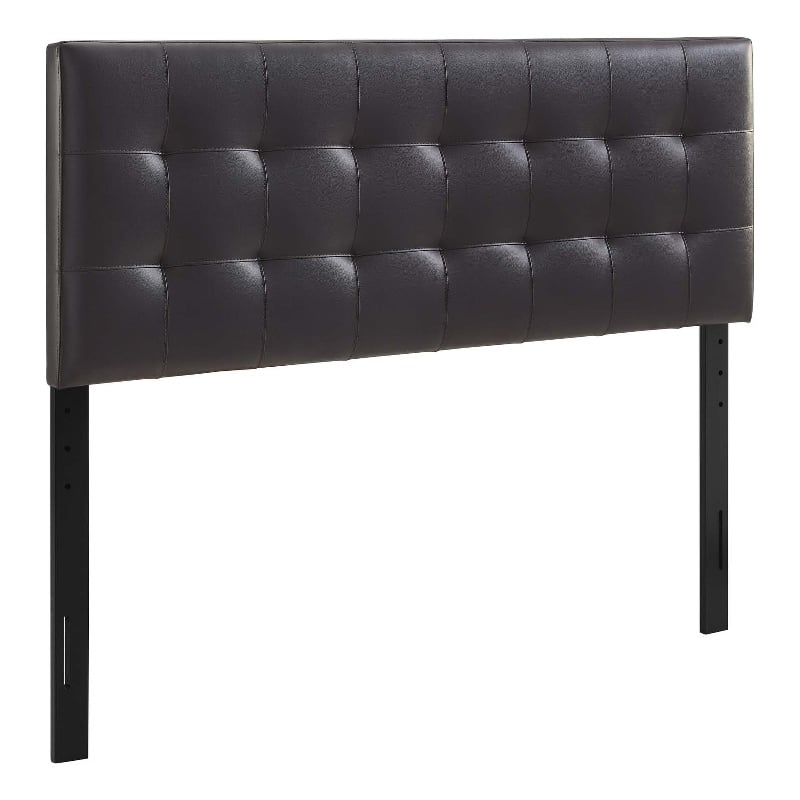 Modway Lily Full Upholstered Faux Leather and Wood Headboard in Brown