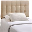 Modway Lily Twin Upholstered Polyester Fabric Headboard in Beige