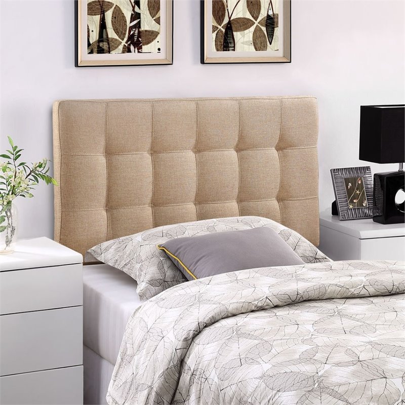 Modway Lily Queen Vinyl Tufted Panel Headboard in Brown 