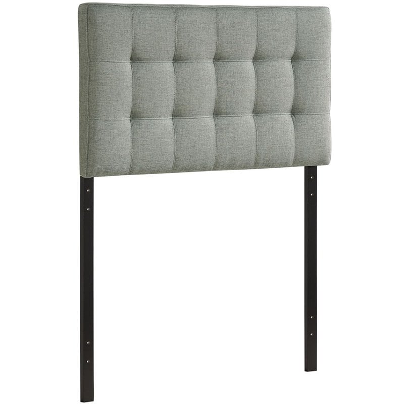 Modway Lily Twin Upholstered Polyester Fabric Headboard in Gray
