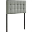 Modway Lily Twin Upholstered Polyester Fabric Headboard in Gray