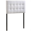 Modway Lily Twin Upholstered Faux Leather and Wood Headboard in White