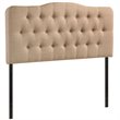 Modway Annabel Queen Upholstered Polyester Fabric Headboard in Beige