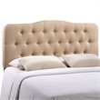 Modway Annabel Queen Upholstered Polyester Fabric Headboard in Beige