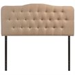 Modway Annabel Queen Upholstered Polyester Fabric Headboard in Beige