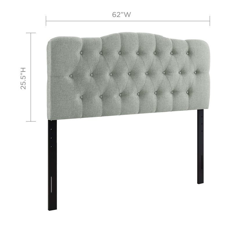 Modway Annabel Queen Upholstered Polyester Fabric Headboard in Gray