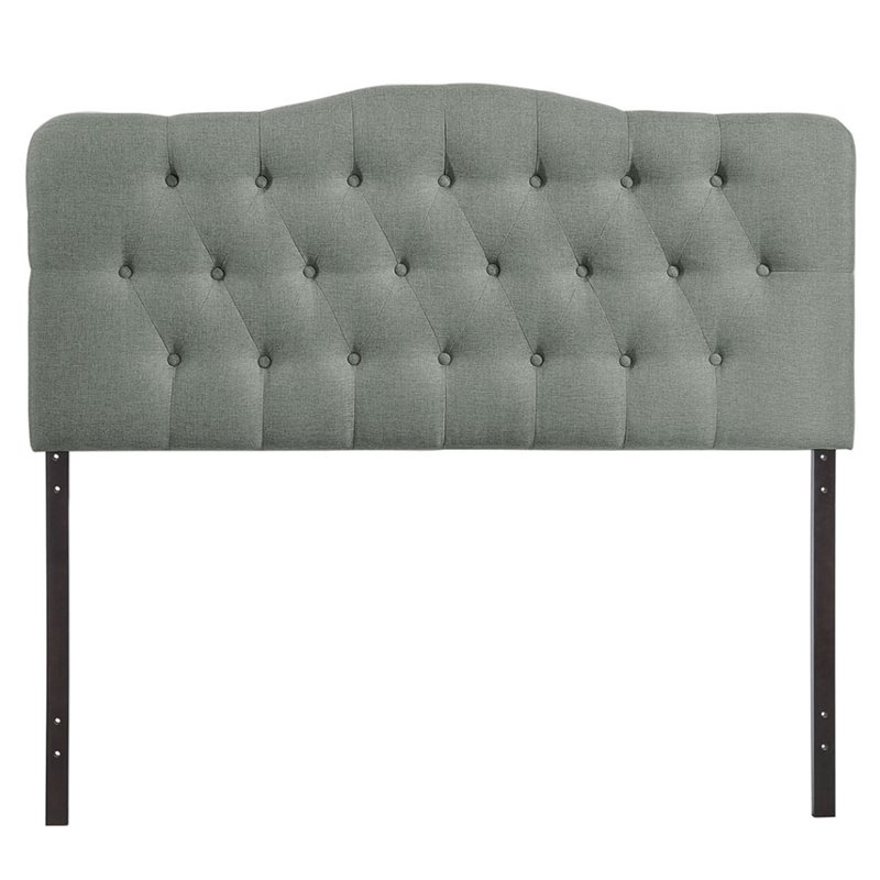 Modway Annabel Queen Upholstered Polyester Fabric Headboard in Gray