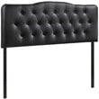Modway Annabel Queen Upholstered Vinyl and Wood Headboard in Black