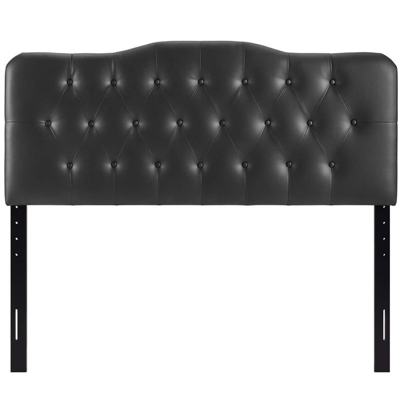 Modway Annabel Queen Upholstered Vinyl and Wood Headboard in Black