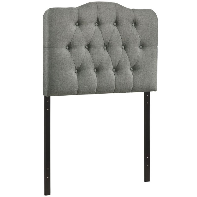 Modway Annabel Twin Upholstered Polyester Fabric Headboard in Gray