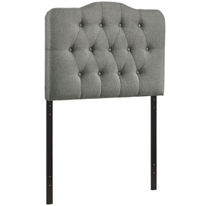 modway annabel twin upholstered polyester fabric headboard in gray