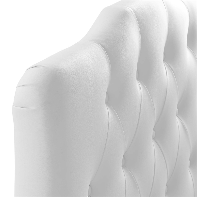 Modway Annabel Twin Upholstered Vinyl and Wood Headboard in White