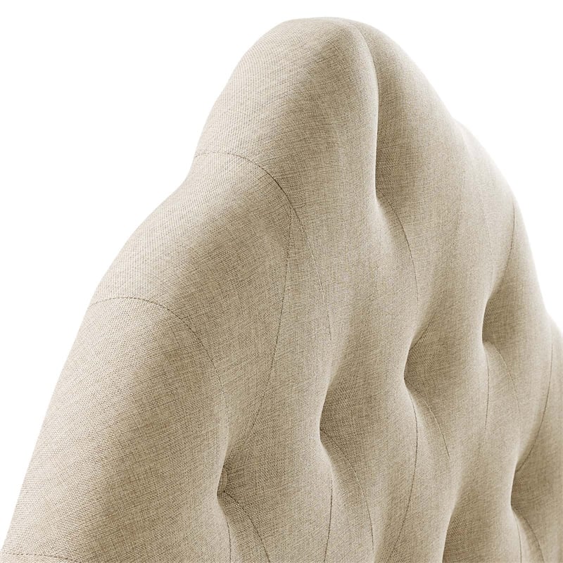 Modway Sovereign Queen Upholstered Polyester Fabric Headboard in Beige