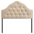 Modway Sovereign Queen Upholstered Polyester Fabric Headboard in Beige